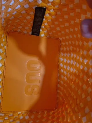 Capazo Tous Rafia Naranja Blanco Nuevo