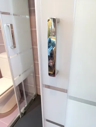 Mampara de ducha cristal y metal + plato