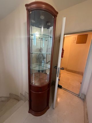 Vitrina Esquinera Madera Maciza Caoba