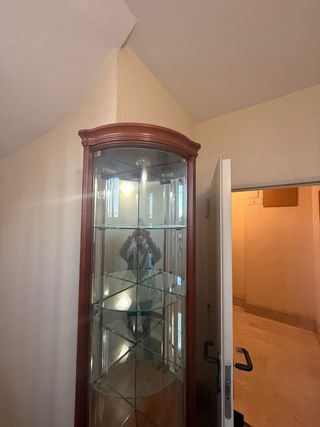 Vitrina Esquinera Madera Maciza Caoba