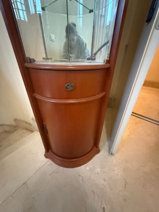 Vitrina Esquinera Madera Maciza Caoba