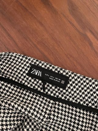Pantalones Zara Cuadros Blanco y Negro