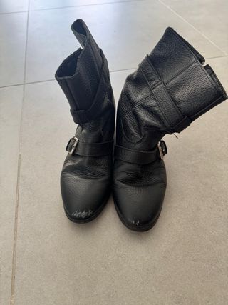 Botines IT Shoes Piel Talla 37 Hebillas Cremallera