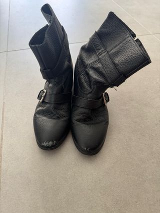 Botines IT Shoes Piel Talla 37 Hebillas Cremallera
