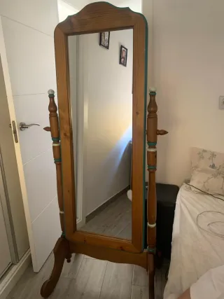 Espejo de pie madera y cristal