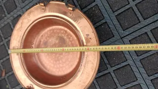 Antigua Cacerola de Cobre con Asas