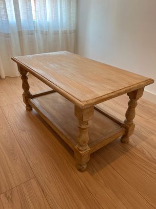 Mesa centro madera pino restaurada