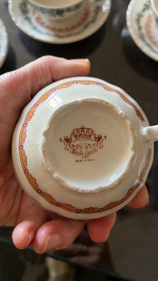 Juego de café, 6 tazas de porcelana