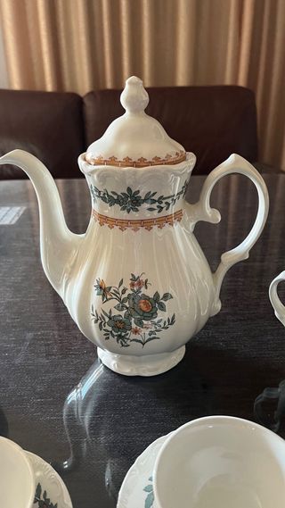 Juego de café, 6 tazas de porcelana