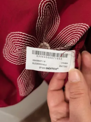 Camisa Zara Roja Flores