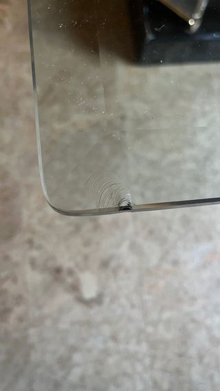 Mesa de comedor de cristal + 6 sillas madera