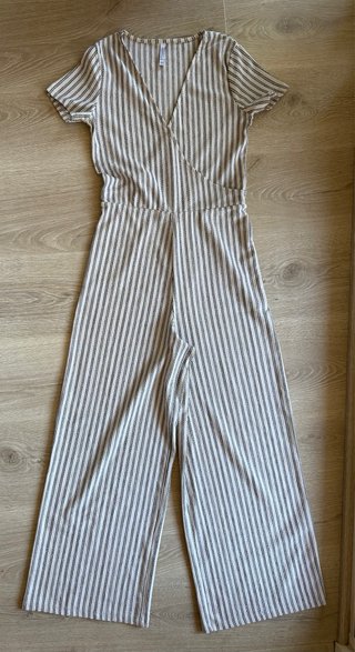 Mono rayas Stradivarius beige/gris