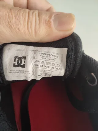 Zapatillas DC Shoes Talla 43 Negras Rojas