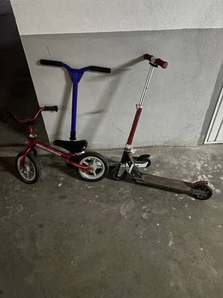 2 Patinetes y Bicicleta de Equilibrio