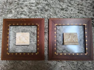 Set 2 Cuadros Decoración Madera Piedra