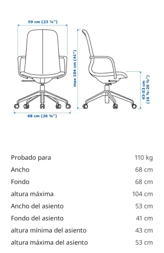 Silla confidente de oficina Langfjall de IKEA
