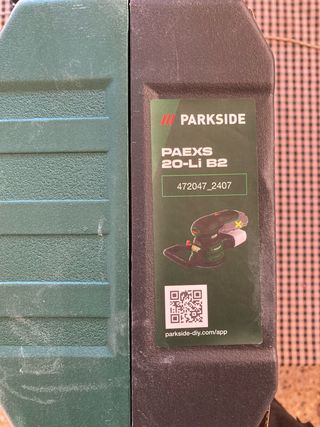 lijadora excentrica recargable 20V Parkside