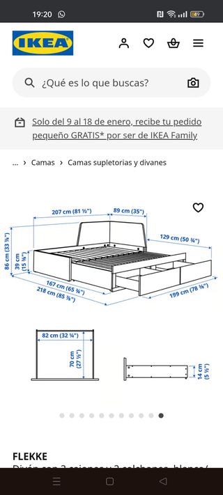 Cama compacta Ikea blanca con cajones