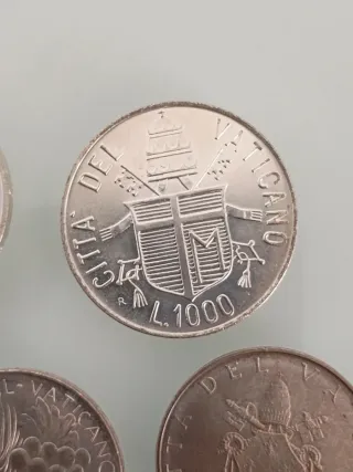 VATICANO LOTE DE 5 MONEDAS DE PLATA SIN CIRCULAR