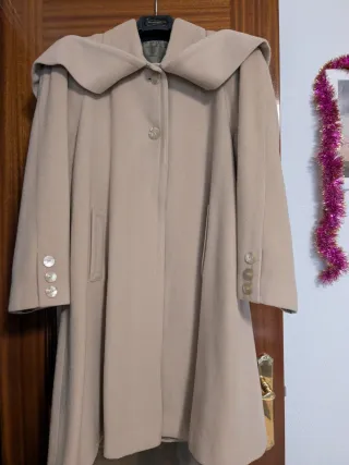 Abrigo de lana 100% beige