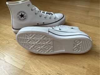 Converse Piel Blancas Plataforma