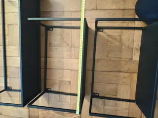 Set di 3 scaffali metallici neri