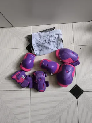 Protecciones Patinaje Niña Morado/Rosa