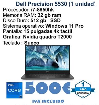 Dell Precision 5530 i7-8850hk 32GB RAM 512GB SSD