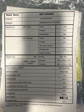 Cajón Fruta Nevera LG