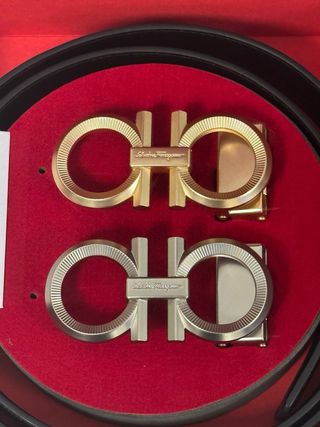 Cinturón Ferragamo 115cm Oro y Plata