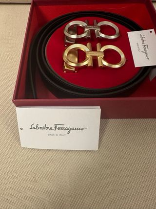 Cinturón Ferragamo 115cm Oro y Plata