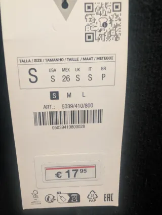 Vestido Zara Talla S Negro