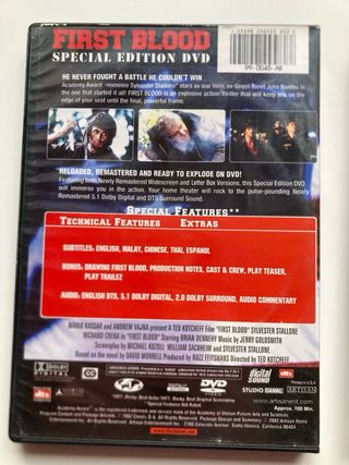 Lote 2 Películas DVD Stallone: First Blood y Cobra