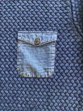 Jersey Salsa Hombre Azul Textura Bolsillo