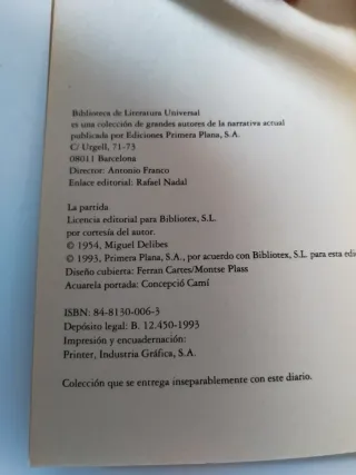 La partida. Miguel Delibes