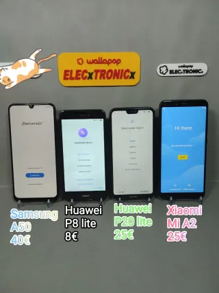 Samsung A50, P8 lite, Huawei P20 lite y Xiaomi mi