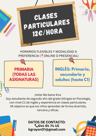 Clases particulares de Inglés y apoyo escolar