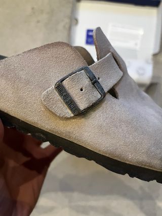 Zuecos Birkenstock Beige/Gris