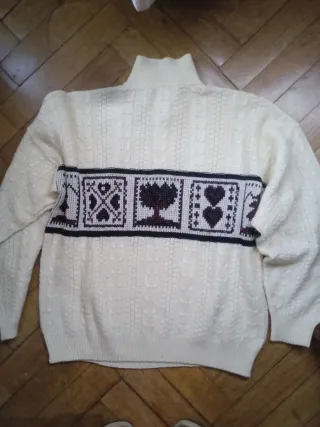 Jersey  Hombre Talla G, Beige/Morado