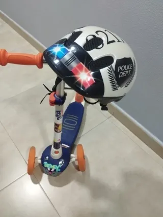 Patinete 3 Ruedas Infantil con Casco