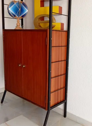Mueble Estantería Vintage Madera y Metal