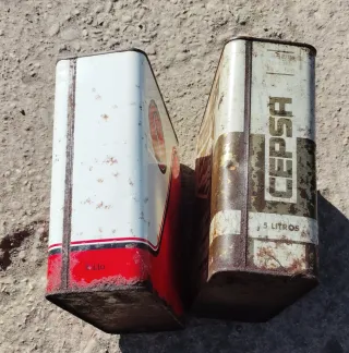 Lata Latas aceite antiguas Elf, Agila, Cepsa, CS