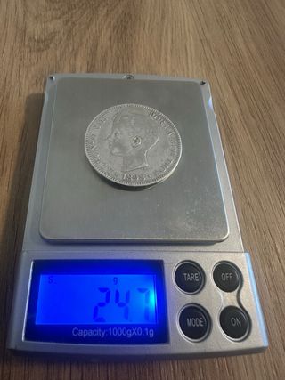 Moneda plata 5 pesetas. Alfonso XIII