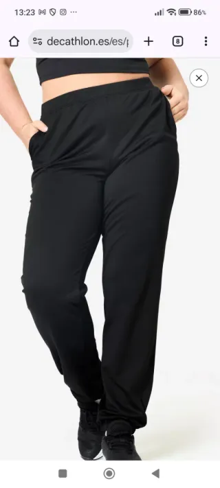 Pantalón fitness Decathlon negro cálido S