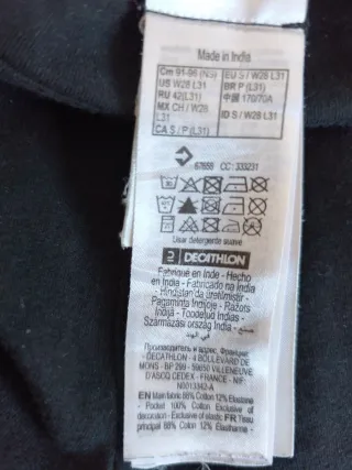 Pantalón fitness Decathlon negro cálido S