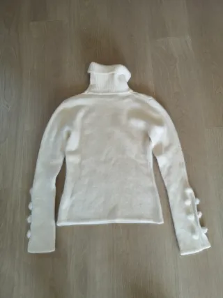 Jersey Angora Cuello Alto Crema