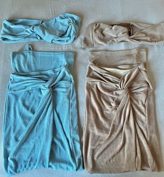 Conjunto fiesta azul y dorado