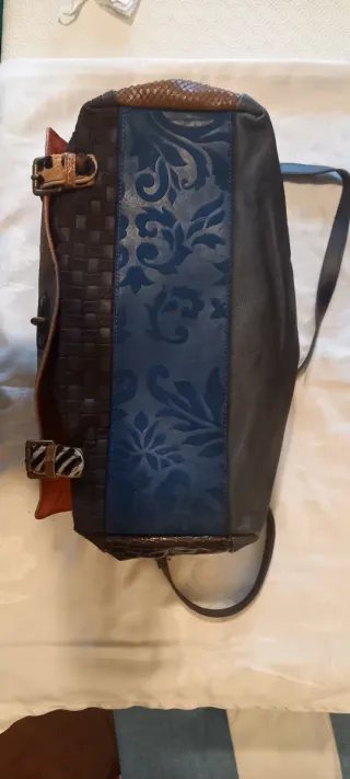 Borsa pelle multicolor