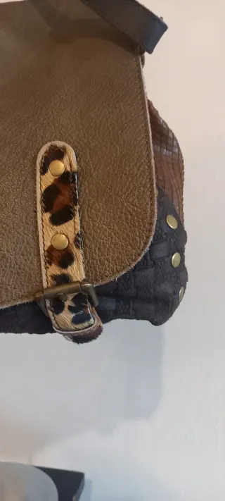 Borsa pelle multicolor