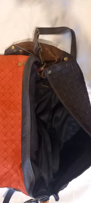 Borsa pelle multicolor